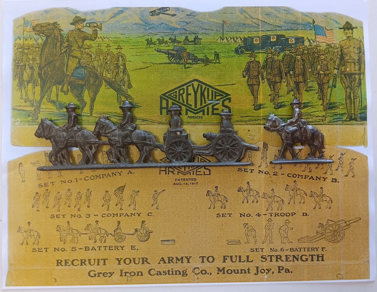 GREY KLIP IRON Toy Soldiers Set#5 Battery"E" Turn-Of-Century SUPER RARE