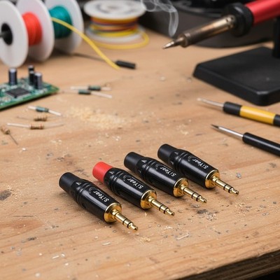 Gold Plated 3.5mm Headphone Jack Repair Adapter for Audio Connections - 4 Count
