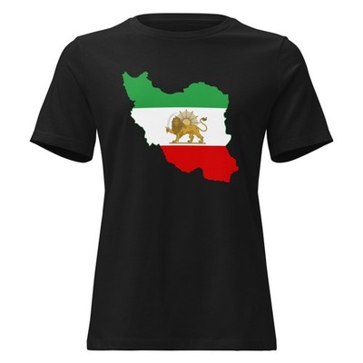 Iran Lion & Sun Flag Women s Relaxed T-Shirt Soft Cotton Casual Tee