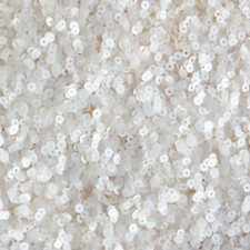 3mm Round Sequins White Translucent Pearl. Made in USA