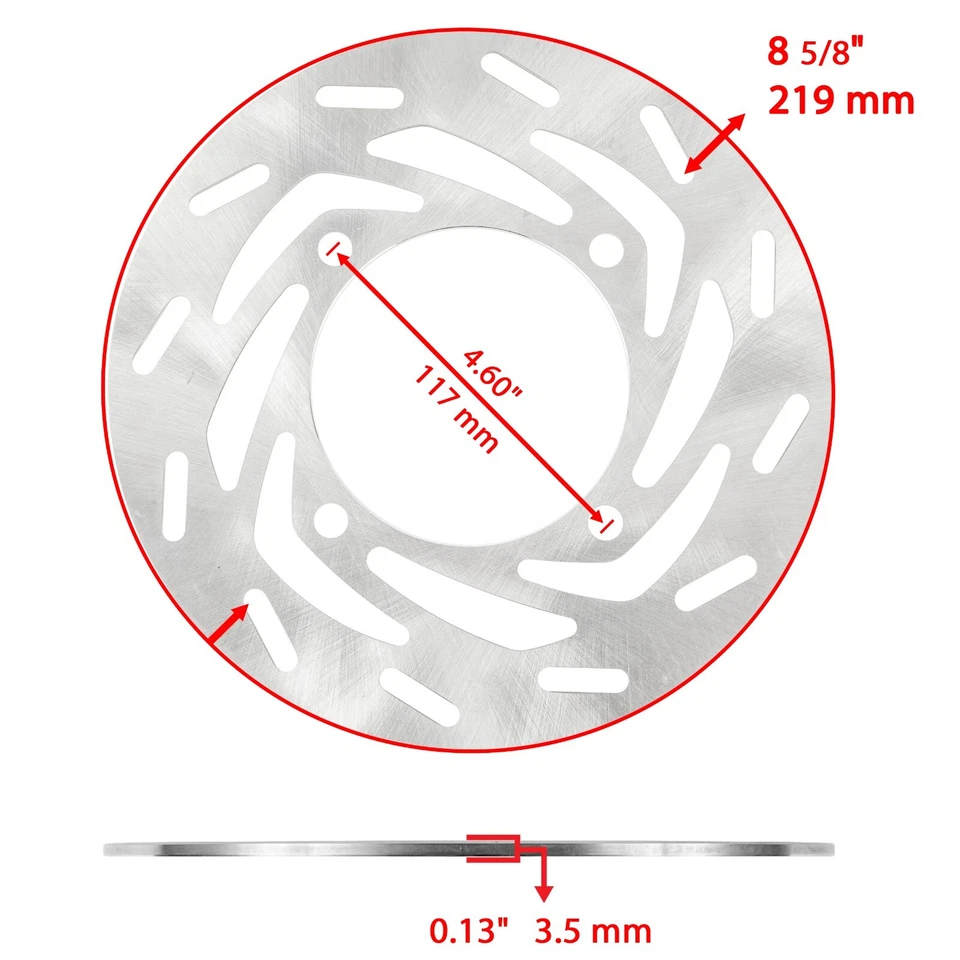Rotor de disco de freno delantero izquierdo derecho con pastilla para Yamaha Kodiak 700 YFM700K 2016-2024 Foto 2 de 4