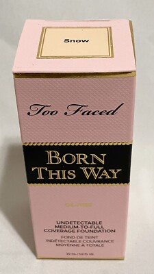 Too Faced Born This Way Oil Free Undetectable Foundation Shade SNOW 1oz / 30ml