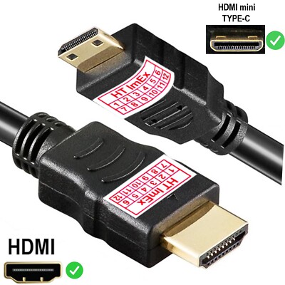 Länge 1,5m - HDMI anschluss Kabel für Canon EOS 7D Mark II - Mini C - vergoldet