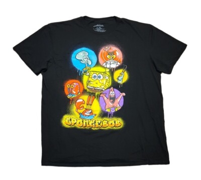 Nickelodeon Spongebob Squarepants Cartoon Size XL Black T-Shirt