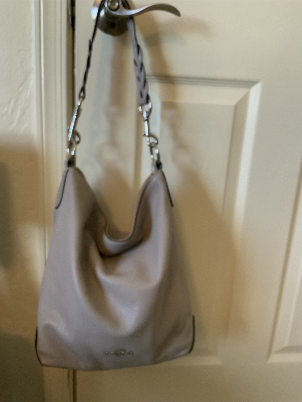 Coach Purse Taupe Pebbled Leather Abby Duffle Bag Shoulder Handbag F31507 eBay