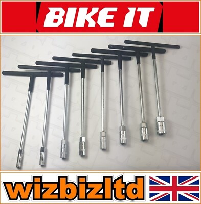 Bike It 8-teiliges Deluxe T-Bar Steckschlüsselsatz mit gummierten Griffen [acht Größen]