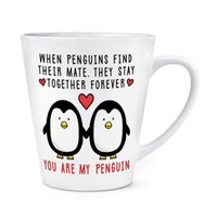 Du Bist Mein Pinguin Liebe 12Oz Latte Becher Valentinstag Liebe Frau Freundin