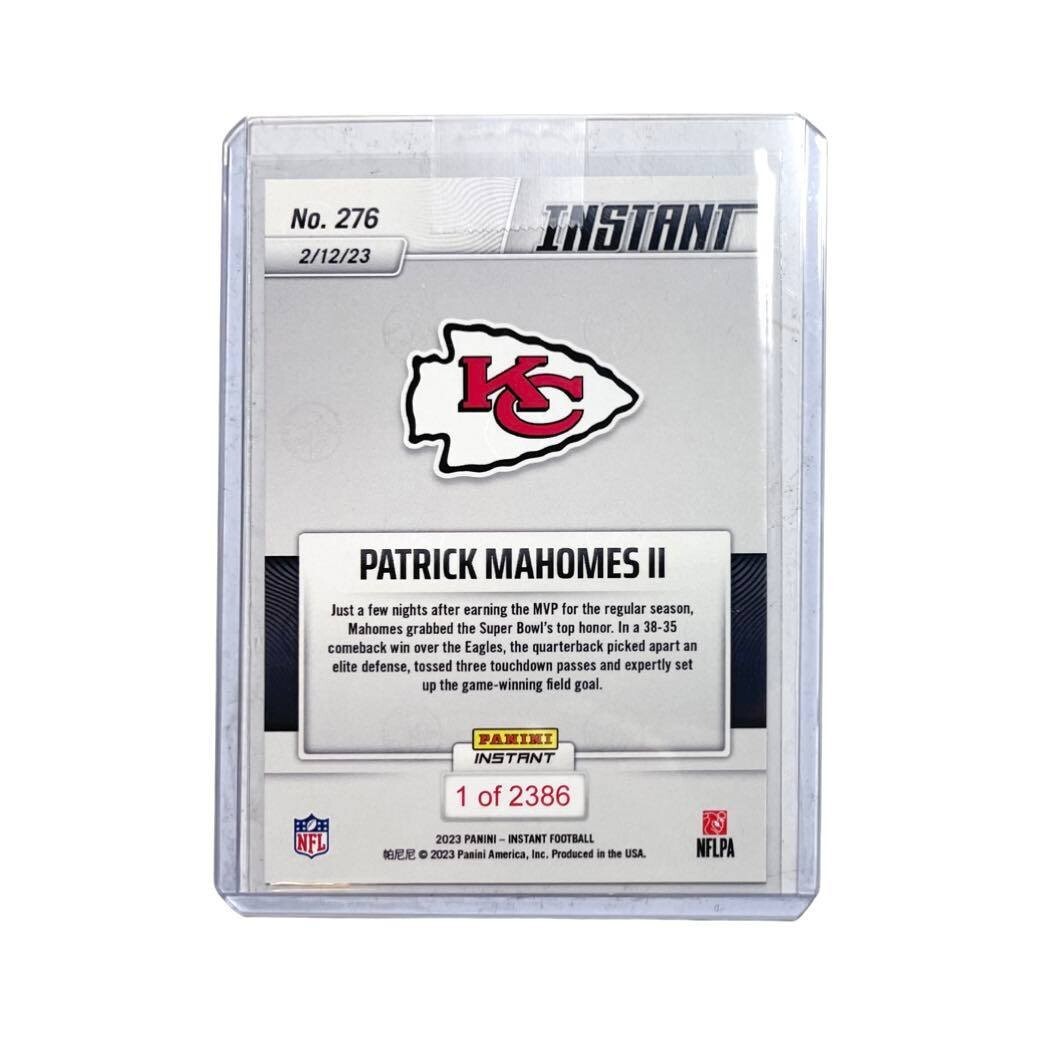 2022 Panini Instant Patrick Mahomes II Card - Super Bowl LVII MVP #276 Limited Edition