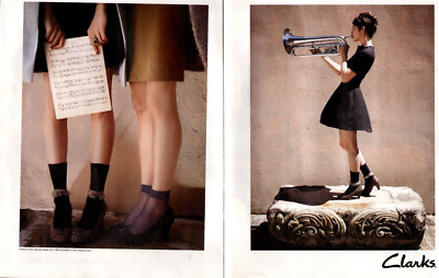 2011 Print ad Clarks modern fashion black dress Instrument shoes socks ...