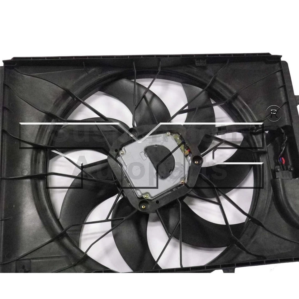 Radiador duplo TYC e ventilador condensador compatível com 2012 2013 2014 Mercedes-Benz C200_SU - Imagem 3 de 4