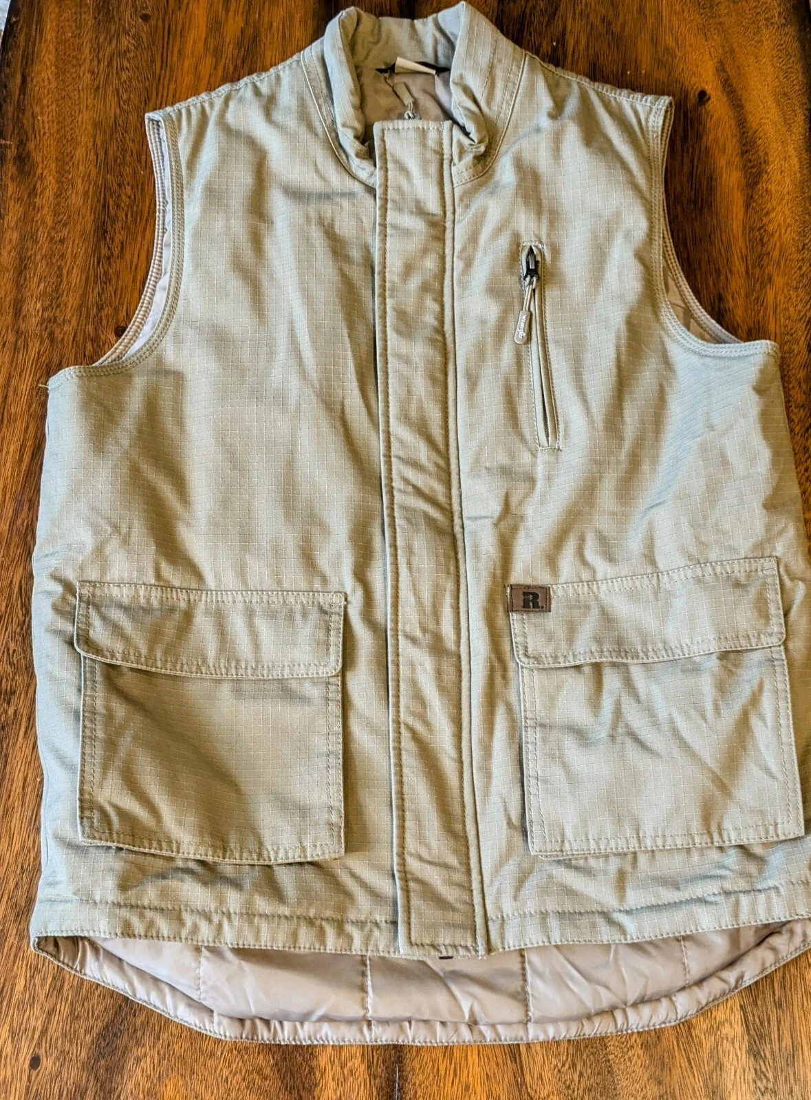 Wrangler Riggs Workwear Vest Work Outdoors Fishing Foreman Tan Vest Size Medium