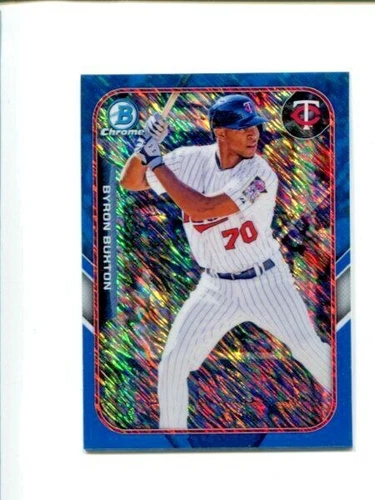 2015 Bowman Farm's Finest Chrome Mini Shimmer Refractor Byron Buxton /150 Blue