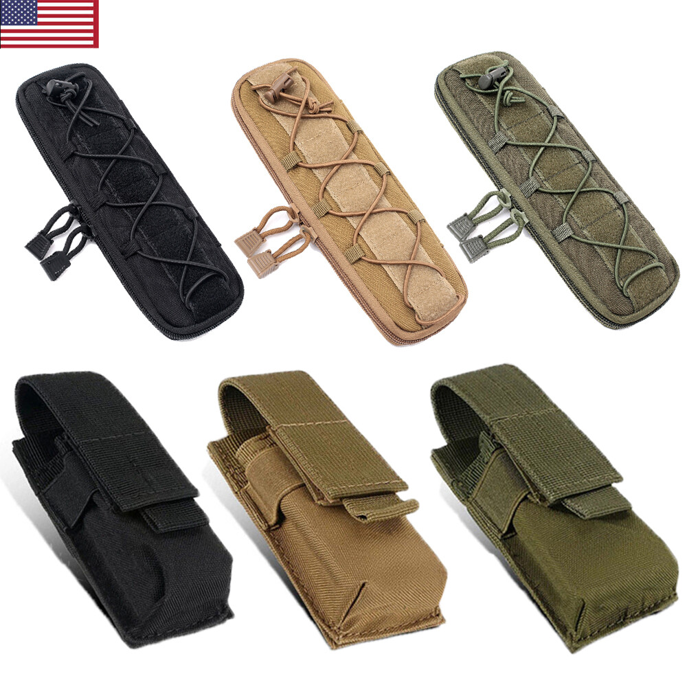Tactical Molle Military Knife Sheath Case Nylon Pouch Flashlight Holder Holster