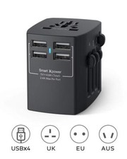 Xcentz Universal Travel Adapter, All in One Power Adapter for EU UK AUS USA
