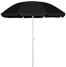 6FT Portable Outdoor Picnic Beach Umbrella with Tilt Function, Black
