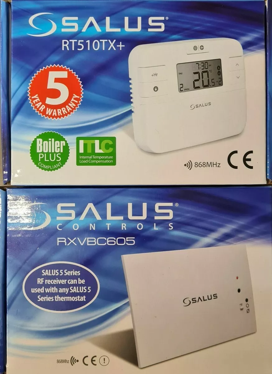 Termostato de habitación programable inalámbrico Salus Vaillant RF Stat  RT510TX + RXVBC605