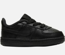 NEW NIKE AIR FORCE 1 AF1 CRIB BLACK SHOES SNEAKERS SIZE 2C