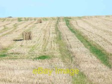Photo 6x4 Harvest by Springhead Hill Cootham A couple of hay bales remain c2008