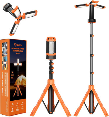 Rechargeable 800/3200 Lumen Portable Camping Light with Stand - LD10 Orange