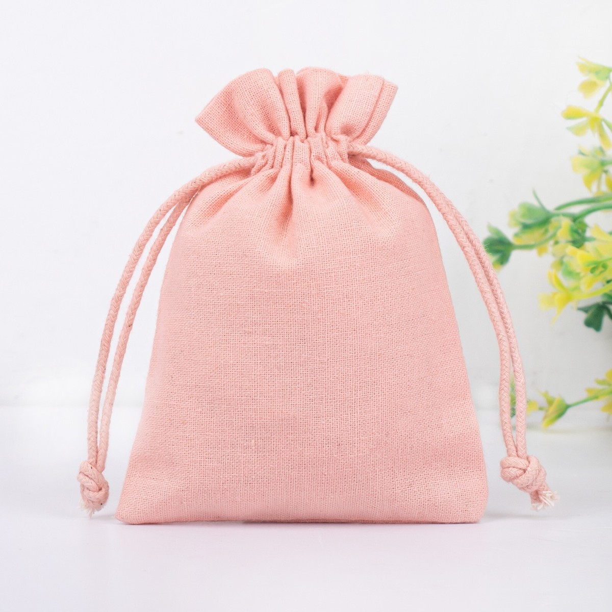50 Pcs Cotton Drawstring Storage Bag Handmade Wedding Party