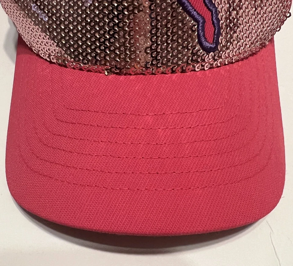 Puma Youth Adjustable Hat Cap Pink with Front Sequins - Image 3 of 4