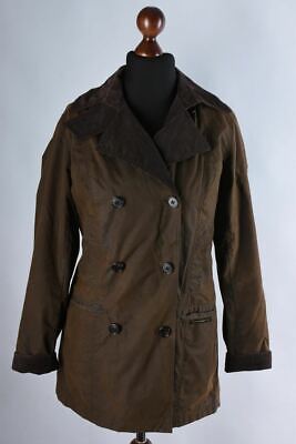 Ladies Barbour Waxed Double Breasted Pea Coat / Jacket Size Ladies Barbour Waxed Double Breasted Pea Coat / Jacket Size
