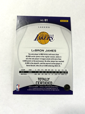 2024-25 Panini Totally Certified LeBron James Mirror #81 Lakers | eBay