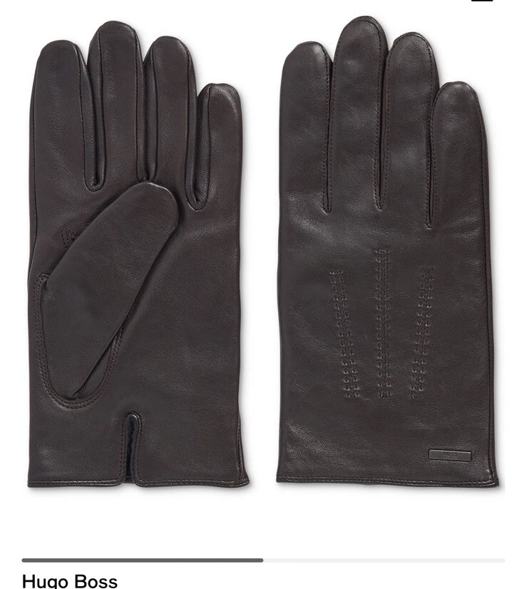 Hugo boss hot sale leather gloves