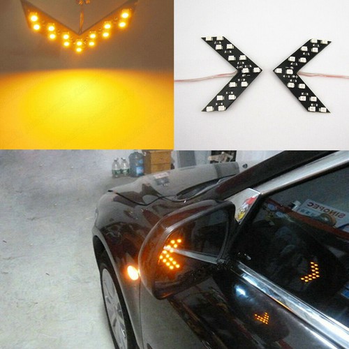 2pcs 14SMD Sequential LED Arrows for Car Side Mirror Turn Signal Panel Light - Picture 22 of 29