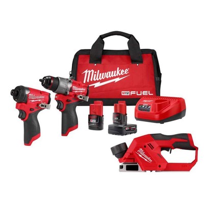 Milwaukee Cordless Planer 2'' Compact w/ 2-Tool Combo Kit 12V Li-Ion Brushless