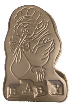 Special Delivery Stork Cake Pan Mold for Baby Shower Vintage Amscan used