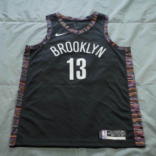 Brooklyn Nets Jersey Large 48 Black City Edition Swingman 13 Basketball NBA Nike