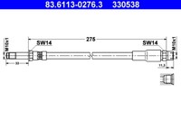 ATE 83.6113-0276.3 Bremsschlauch 275 Mm FüR BMW 5 E39 2.0-4.9 09.95-05.04