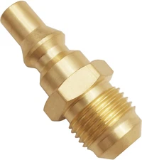 MENSI 3/8" Male Flare X 1/4" Quick Connect Plug for Female Flare Propane Extensi