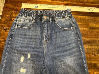 Risen Los Angeles Jeans Women s Size 3/26 Distressed Raw Hem High Rise Cropped