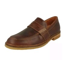 Image of New Clarks UK 6.5 G / EU 40 Men’s Clarkdale Flow Mahogany Leather Loafer Shoes