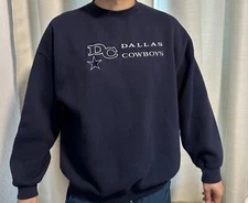 VINTAGE One Dallas Cowboys Sweater XL Adult Blue Ue Pullover Mens