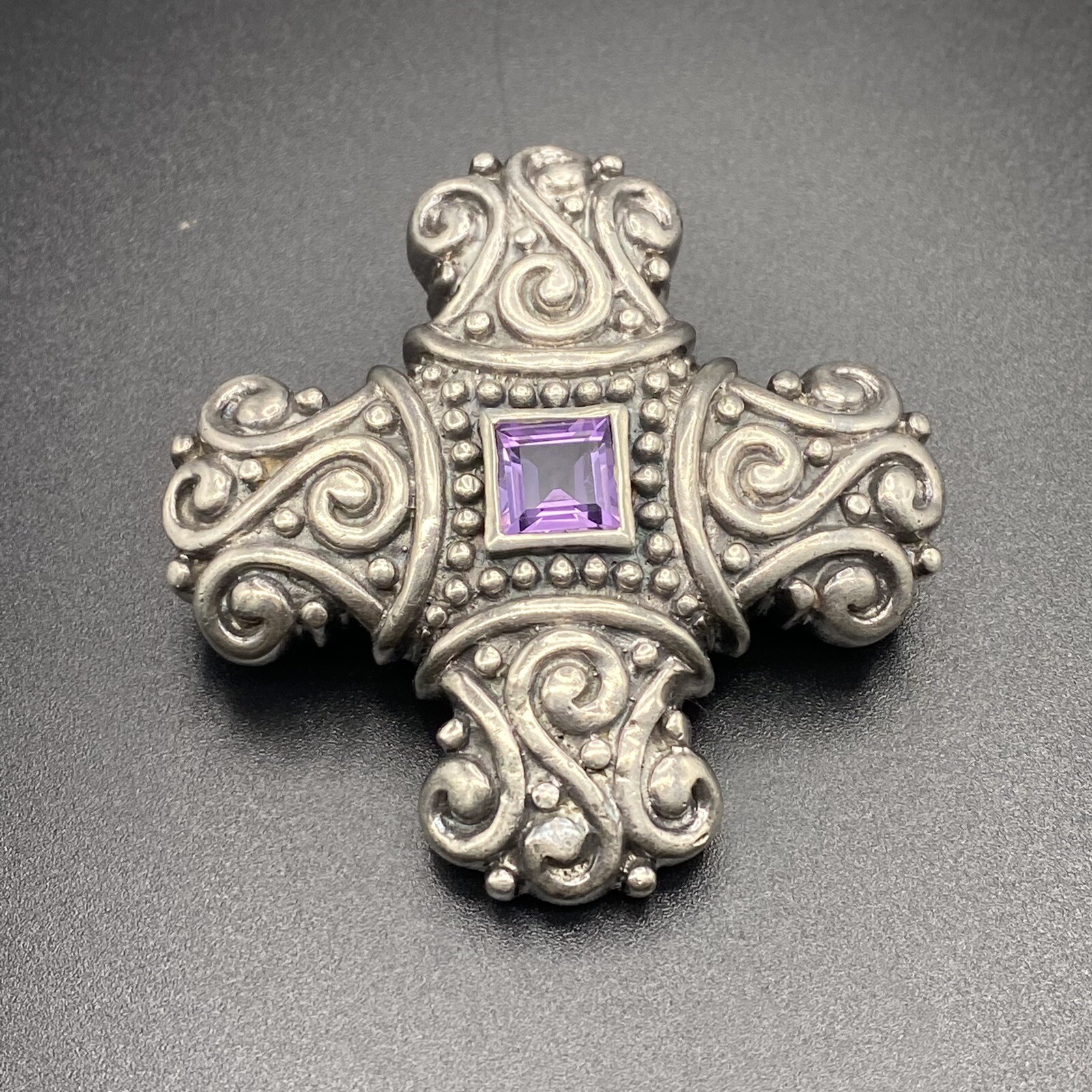 Handmade VTG Solid Sterling Silver 925 Amethyst C… - image 7