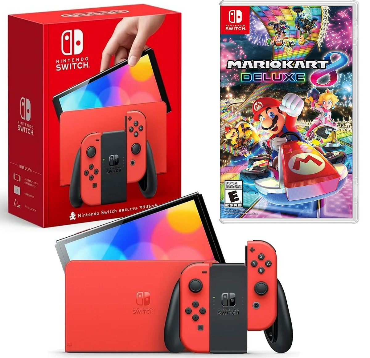 NEW Nintendo Switch OLED Mario Red LIMITED Edition +FREE GAME