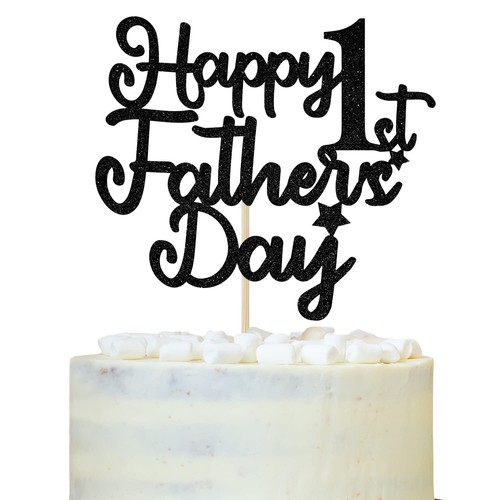 Gold Glitter Happy Father’s Day Cake Topper – Best Dad Ever Birthday Party Decor - View #8