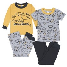4-Piece Infant  Toddler Boys Dino Snug Fit Cotton Pajamas