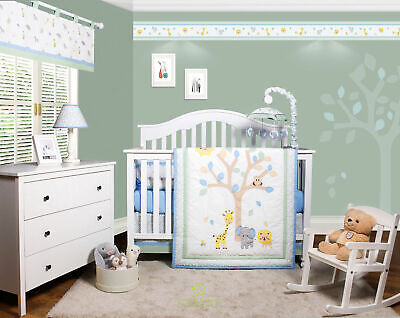 New Baby Nursery Crib Bedding Set 6, Jungle Animal Crib Bedding Sets