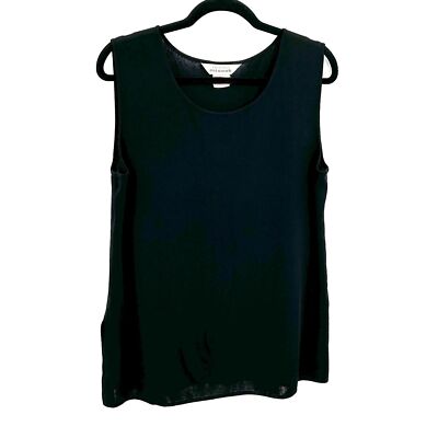 MISOOK Women's Basic Black Sleeveless Stretch Knit Boxy Classic Tank Top Size XL