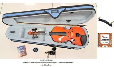 DOMUS RIALTO RIALTO DOMUS VL1010 Violino 3/4 KIT CUSTODIA + ARCO + PECE + CORDE e SPALLIERA
