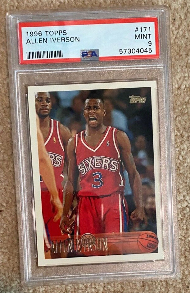 1996 Topps Allen Iverson #171 HOF Rookie RC PSA 9