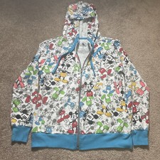 Disney Parks Small Mickey Mouse Full Zip Hoodie Blue Colorful Multicolor