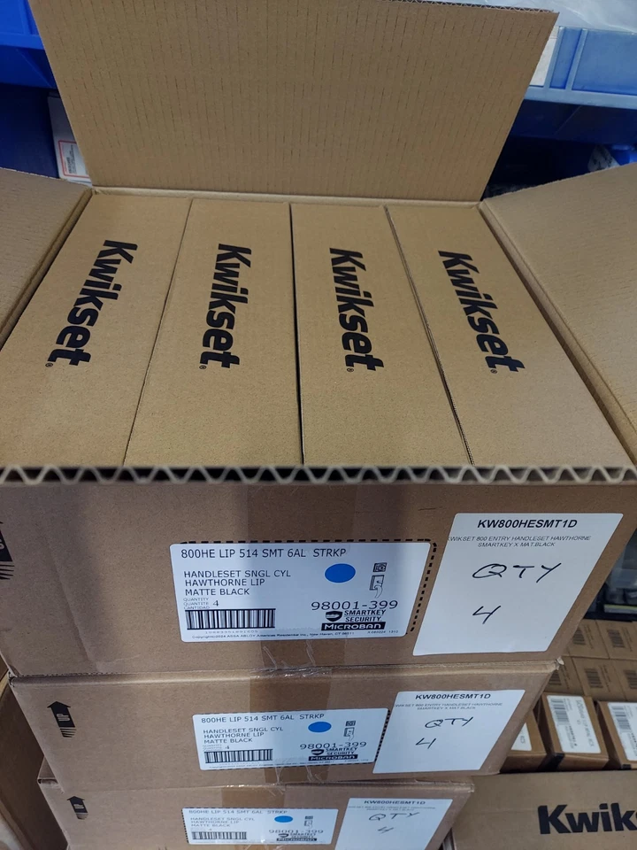 Juego de manijas monocilíndricas Kwikset Hawthorne Smartkey negro mate exterior SOLO Foto 4 de 4