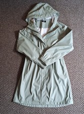 NEW * KLASS * HOODED FUNNEL NECK LONGLINE RAINCOAT Sz S (UK 10-12) RRP £55