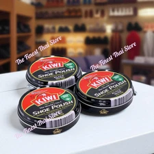KIWI Shoe Polish Glossy Shines Nourishes & Protects # BLACK 45ml 3 pieces pack