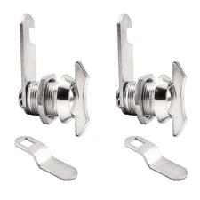 2Pcs 5/8" Chrome Non-Locking Compartment Lock Keyless Twist Cabinet Lock
